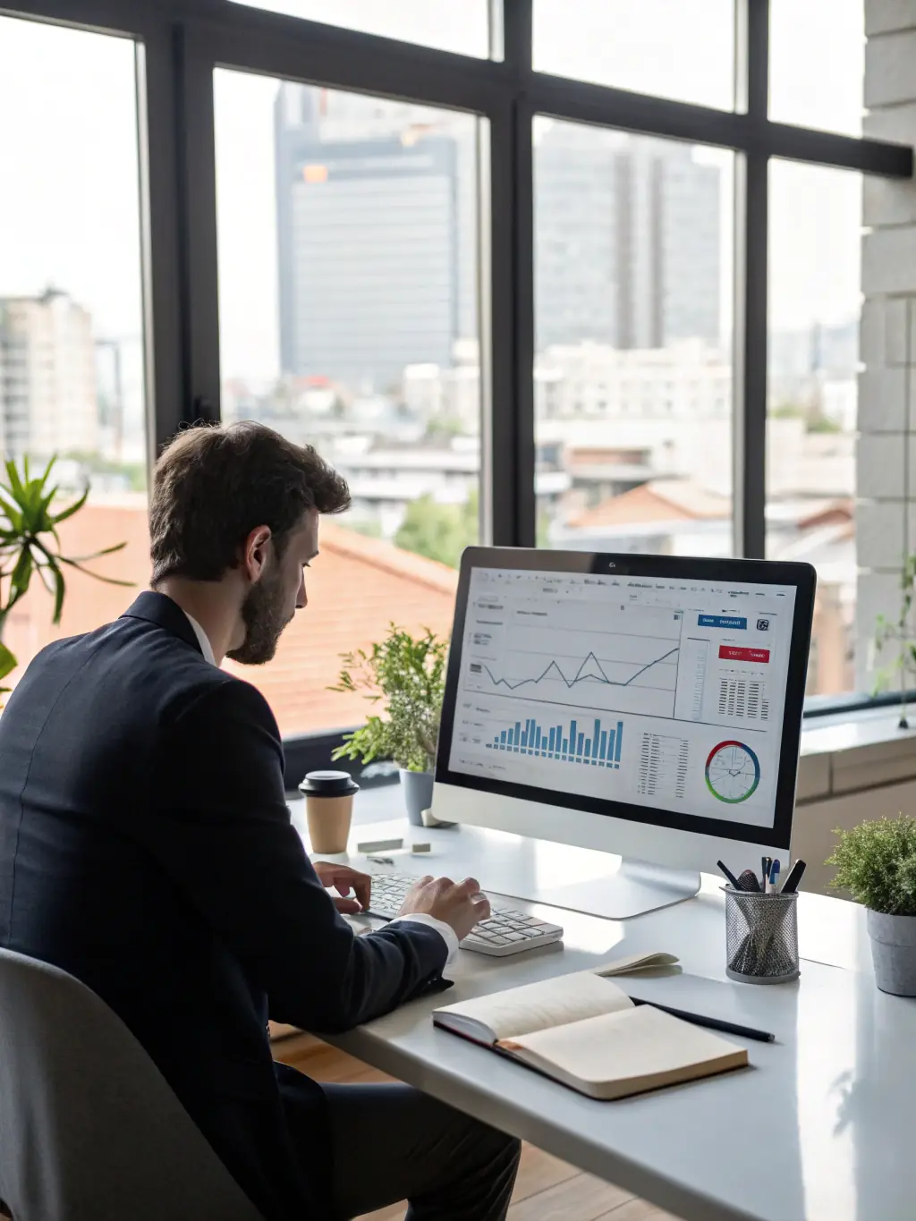 A professional salesperson efficiently managing leads on Brutus CRM, showcasing improved lead management.