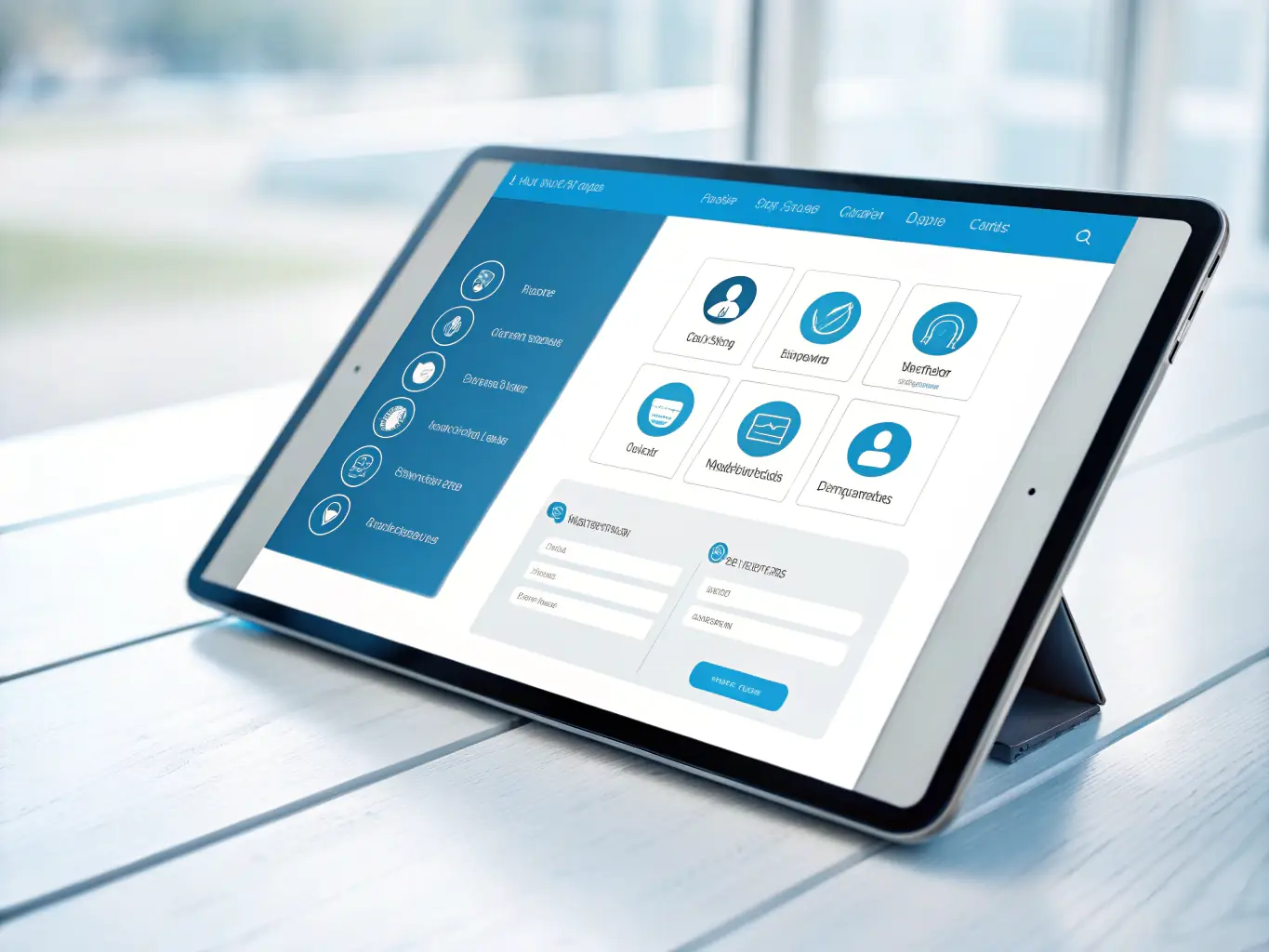 A digital illustration depicting a well-organized contact database with AI icons highlighting intelligent lead scoring and automated data entry within Brutus CRM.